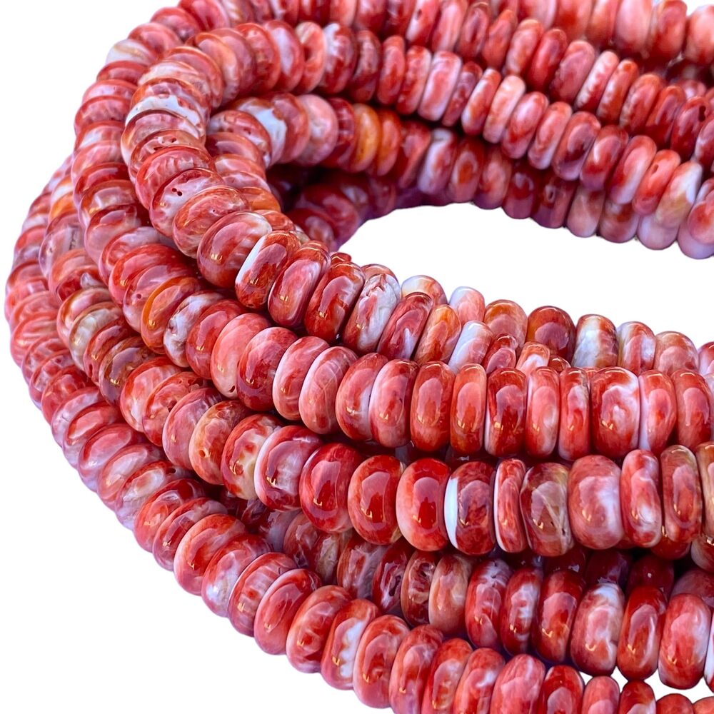 1856 ABCGEMS Gulf of California Red Spiny Oyster Shell Beads - Between Baja